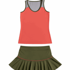 Conjunto tirantes mujer color rosa + falda verde (copia)